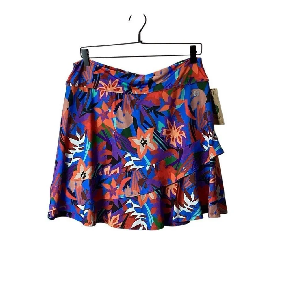 NWT Dona Jo Tennis Pickleball Athletic Skort Skirt women’s 3 (XL) Tropical Flora